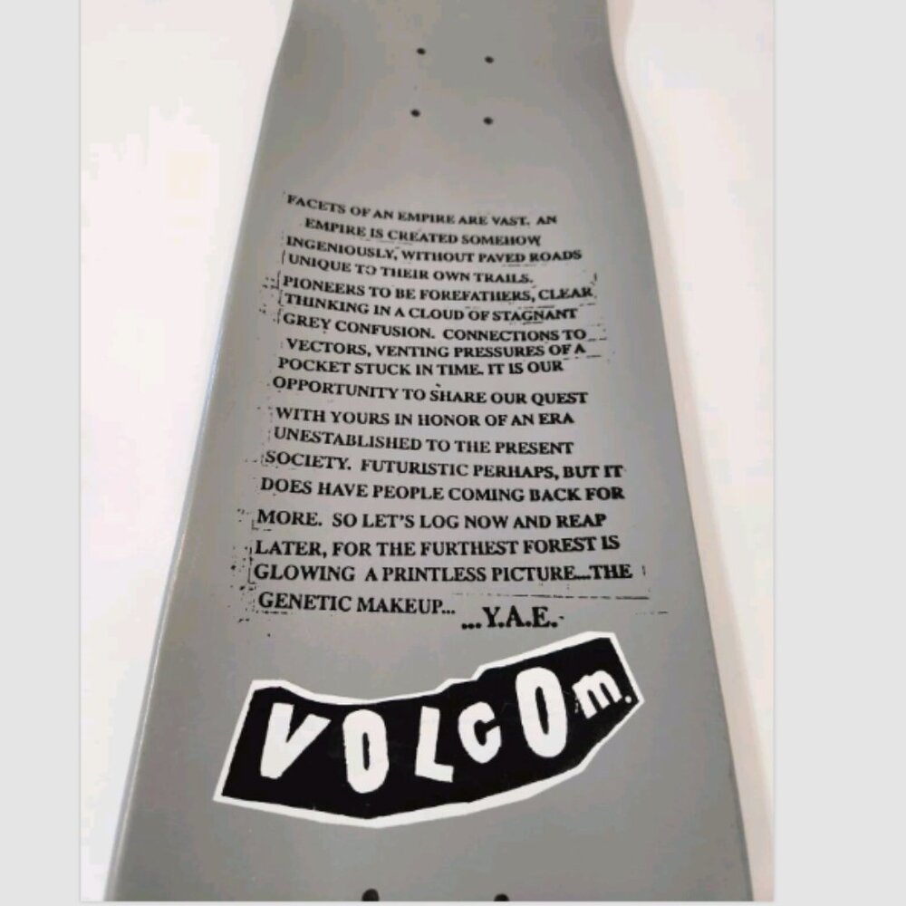 Vtg 90s Volcom Youth Against Establishment Skateboard Deck RARE - Picture 4 of 16